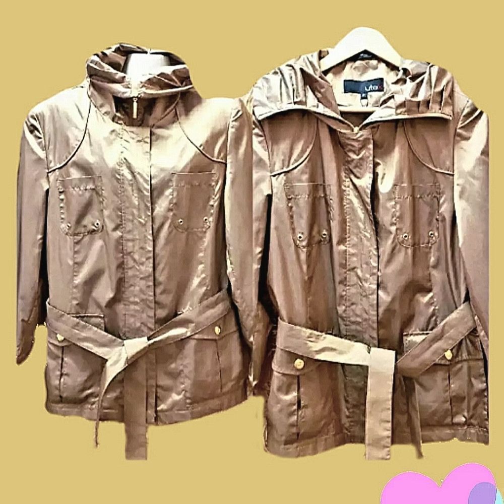 NWOT 🤎🤍🖤 UTEX Gold Waterproof Jacket Coat Raincoat, Trenchcoat